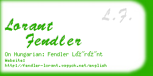 lorant fendler business card